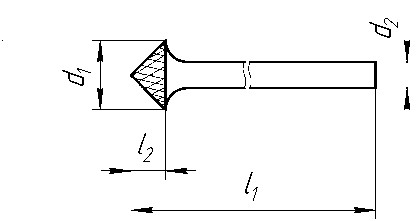 Борфреза твердосплавная конической формы форма К (KSK) с углом при вершине 90⁰ - карусель товара