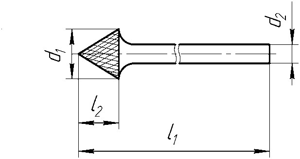 Борфреза твердосплавная конической формы форма J (KSJ) с углом при вершине 60⁰ - карусель товара